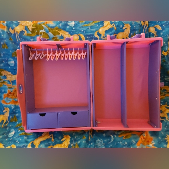 1991 vintage Barbie doll case closet wardrobe Mattel pink - Picture 3 of 4